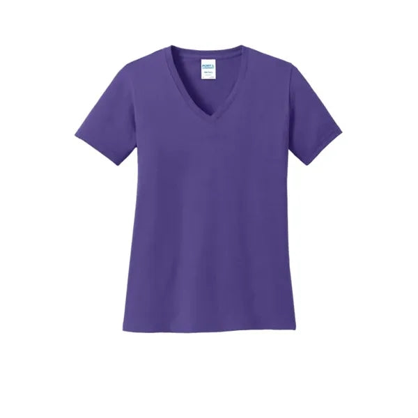 Port & Company Women's Core Cotton V-Neck Tee.