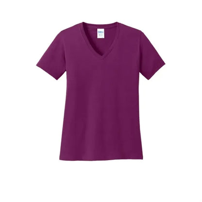 Port & Company Women's Core Cotton V-Neck Tee.