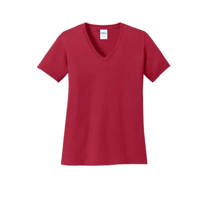 Port & Company Women's Core Cotton V-Neck Tee.