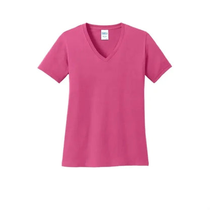 Port & Company Women's Core Cotton V-Neck Tee.