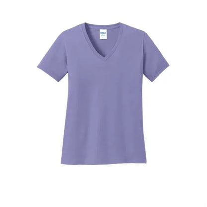 Port & Company Women's Core Cotton V-Neck Tee.