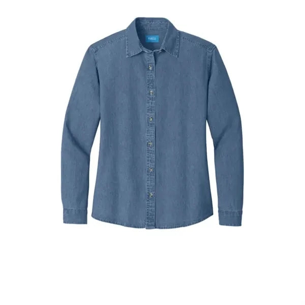 Port & Company Women's Long Sleeve Value Denim Shirt.