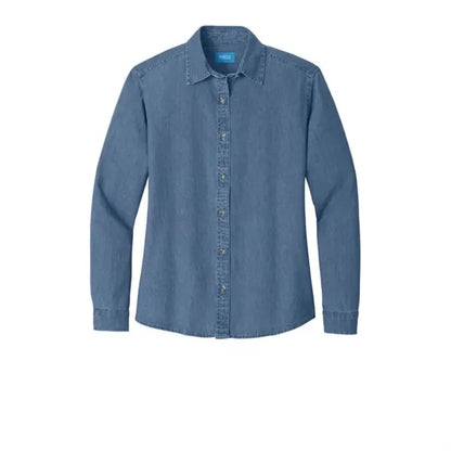 Port & Company Women's Long Sleeve Value Denim Shirt.