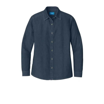 Port & Company Women's Long Sleeve Value Denim Shirt.