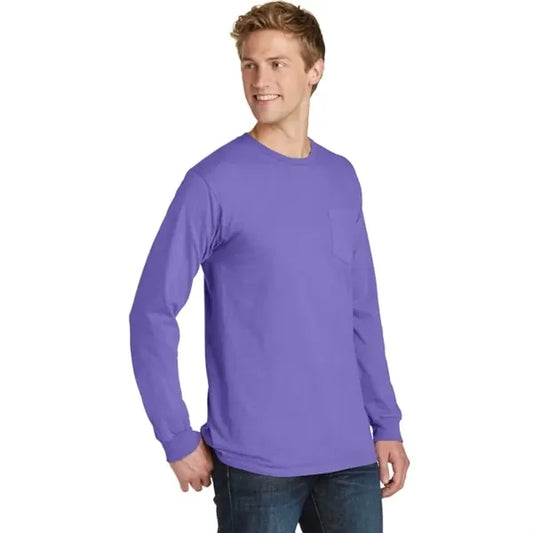 Port & Company Beach Wash Garment-Dyed Long Sleeve Pocket...