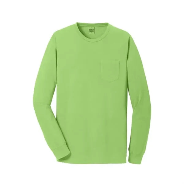 Port & Company Beach Wash Garment-Dyed Long Sleeve Pocket...