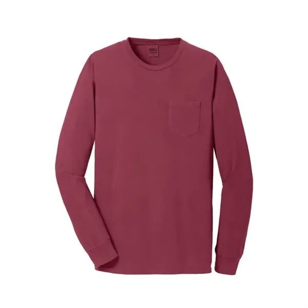 Port & Company Beach Wash Garment-Dyed Long Sleeve Pocket...