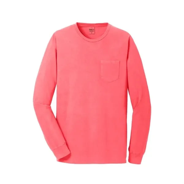 Port & Company Beach Wash Garment-Dyed Long Sleeve Pocket...