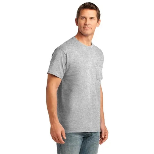Port & Company Core Cotton Pocket Tee.