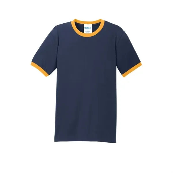 Port & Company Core Cotton Ringer Tee.