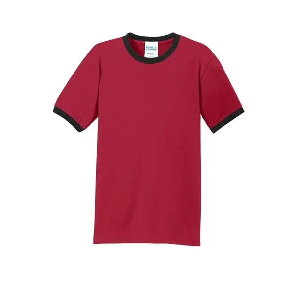 Port & Company Core Cotton Ringer Tee.