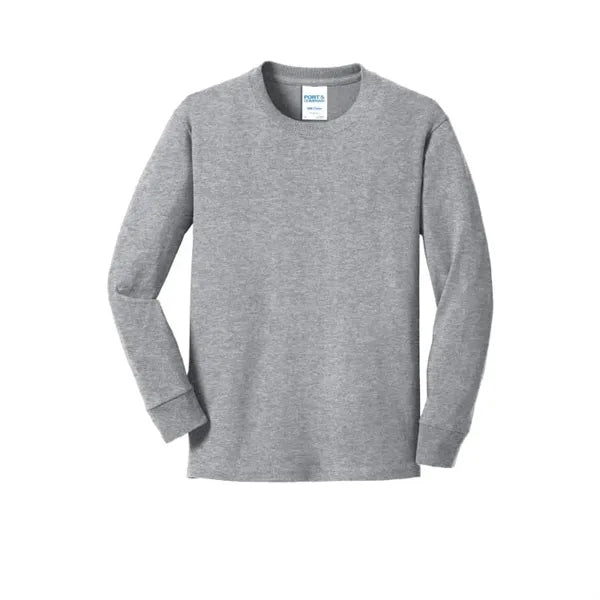 Port & Company Youth Long Sleeve Core Cotton Tee.