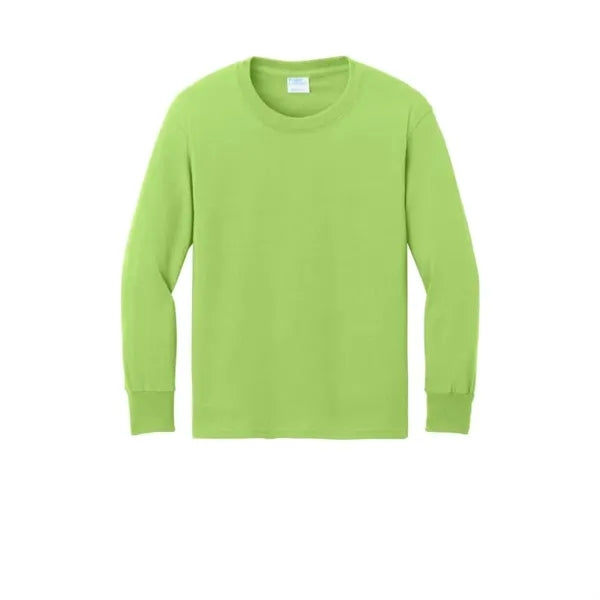 Port & Company Youth Long Sleeve Core Cotton Tee.