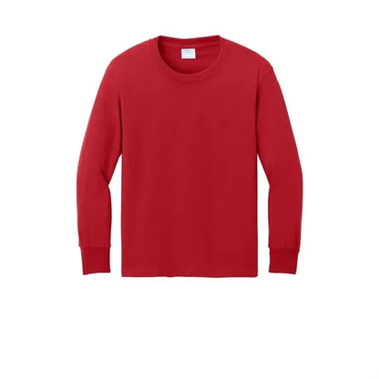 Port & Company Youth Long Sleeve Core Cotton Tee.