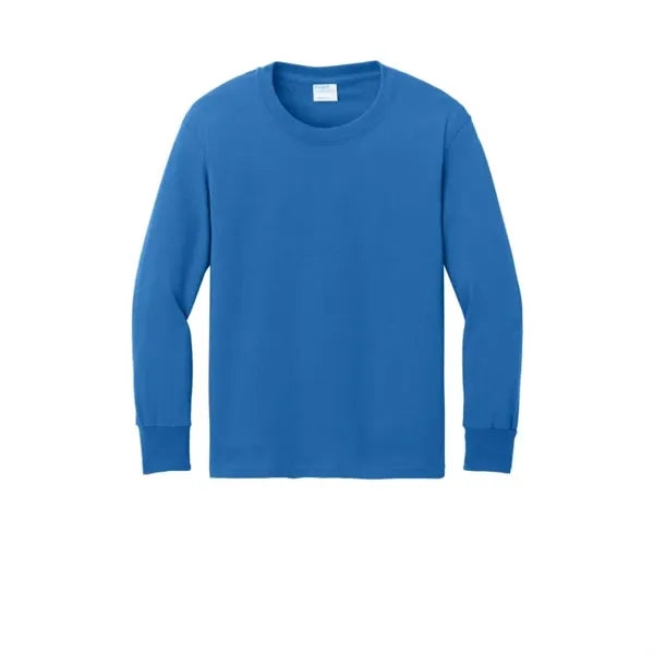 Port & Company Youth Long Sleeve Core Cotton Tee.