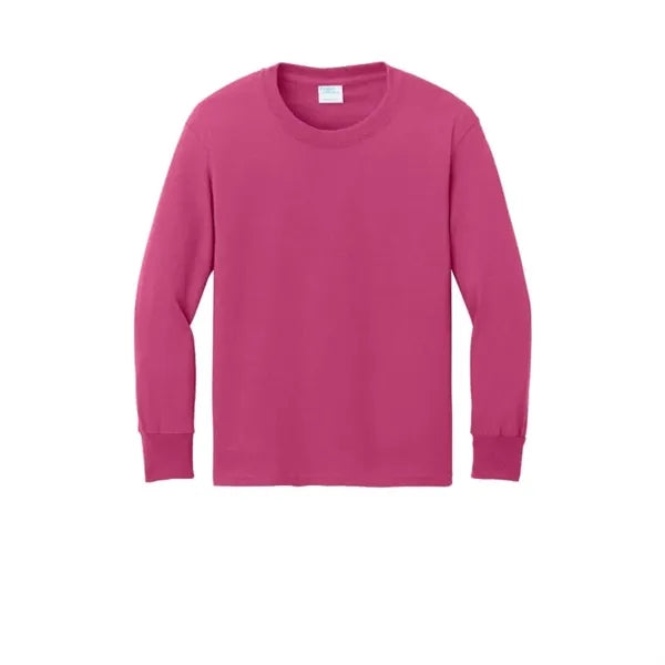 Port & Company Youth Long Sleeve Core Cotton Tee.