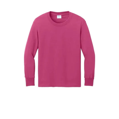 Port & Company Youth Long Sleeve Core Cotton Tee.