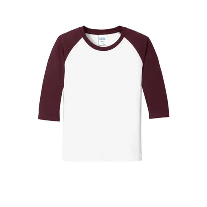 Port & Company Youth Core Blend 3/4-Sleeve Raglan Tee.