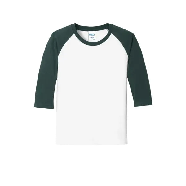 Port & Company Youth Core Blend 3/4-Sleeve Raglan Tee.