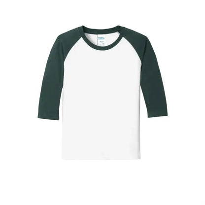Port & Company Youth Core Blend 3/4-Sleeve Raglan Tee.