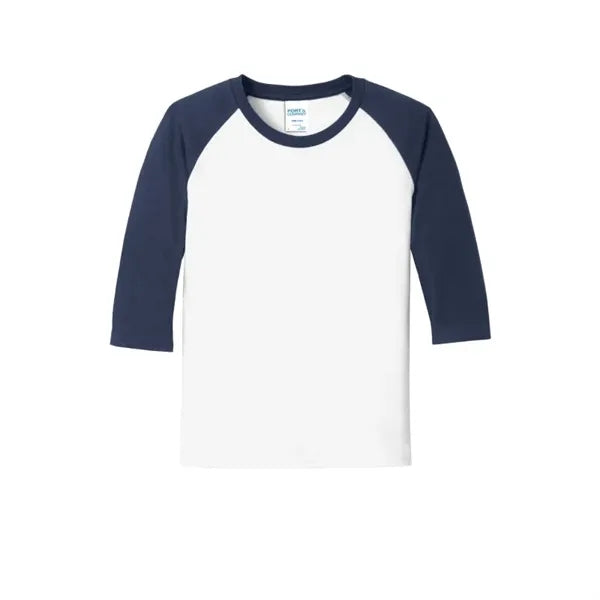 Port & Company Youth Core Blend 3/4-Sleeve Raglan Tee.