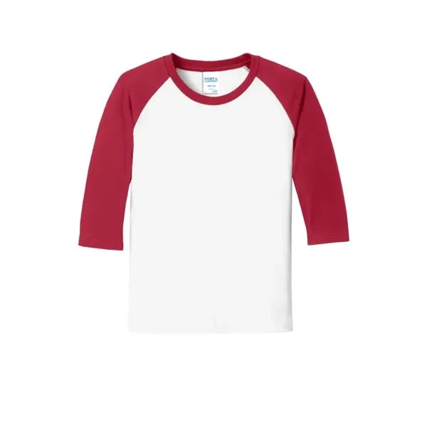 Port & Company Youth Core Blend 3/4-Sleeve Raglan Tee.
