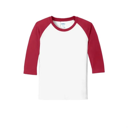 Port & Company Youth Core Blend 3/4-Sleeve Raglan Tee.