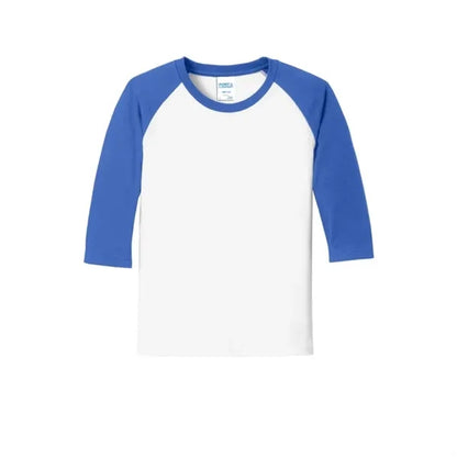 Port & Company Youth Core Blend 3/4-Sleeve Raglan Tee.
