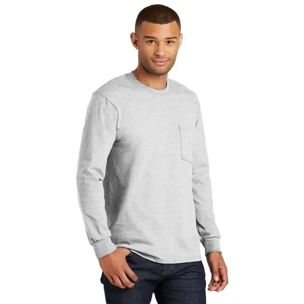 Port & Company Tall Long Sleeve Essential Pocket Tee.