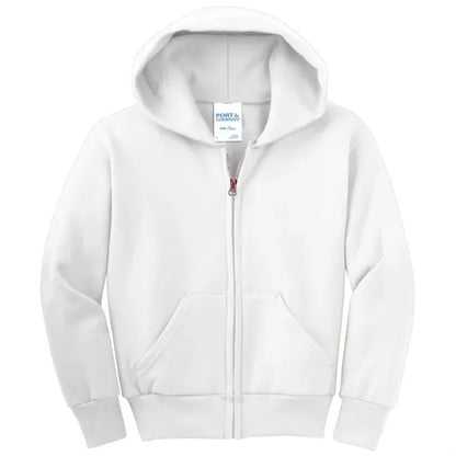 Port & Company - Youth Core Fleece Full-Zip Hooded Sweats...
