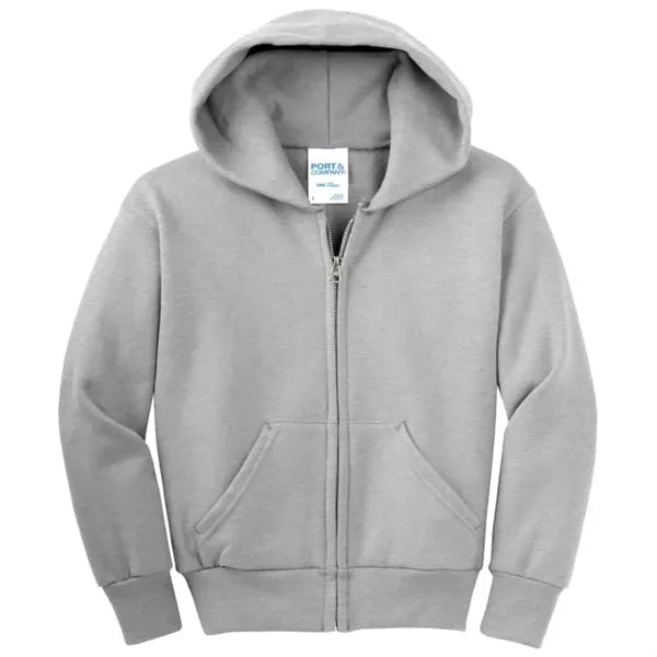 Port & Company - Youth Core Fleece Full-Zip Hooded Sweats...