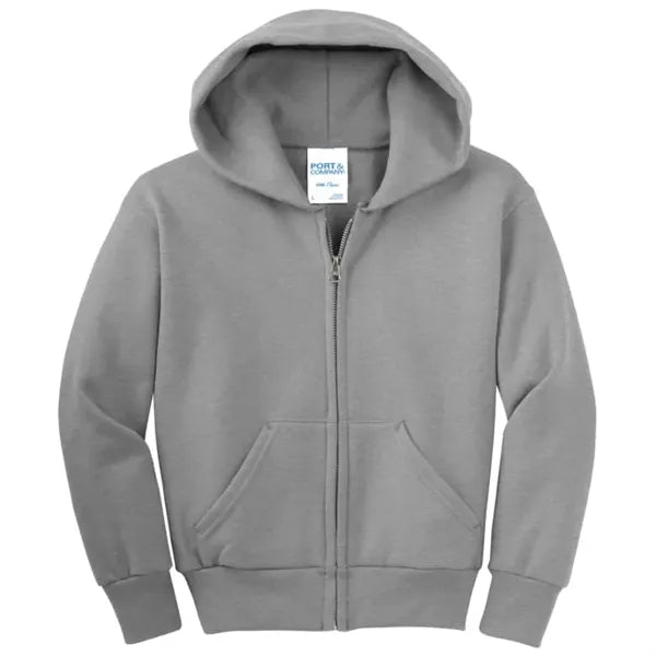 Port & Company - Youth Core Fleece Full-Zip Hooded Sweats...
