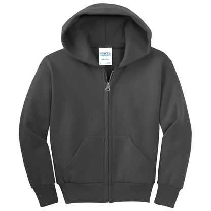Port & Company - Youth Core Fleece Full-Zip Hooded Sweats...