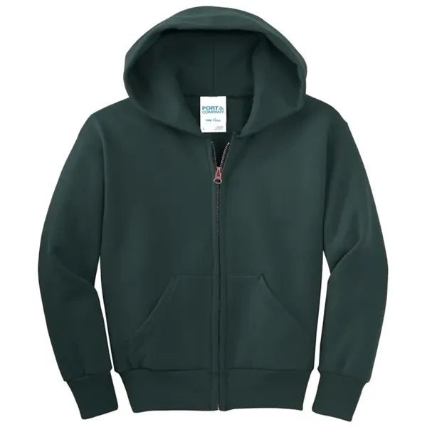 Port & Company - Youth Core Fleece Full-Zip Hooded Sweats...