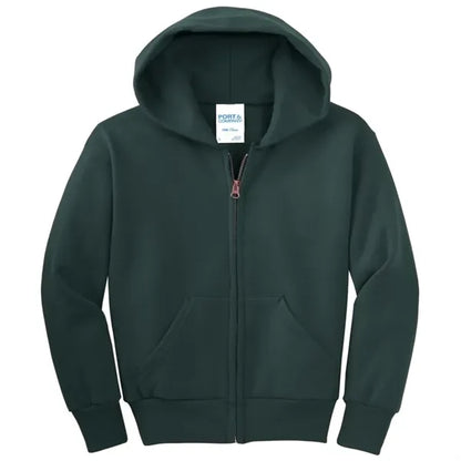Port & Company - Youth Core Fleece Full-Zip Hooded Sweats...