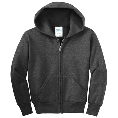 Port & Company - Youth Core Fleece Full-Zip Hooded Sweats...