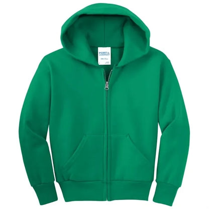 Port & Company - Youth Core Fleece Full-Zip Hooded Sweats...
