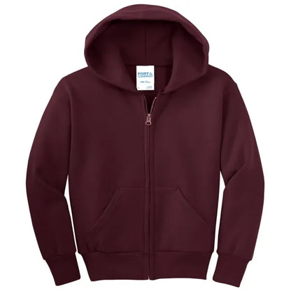 Port & Company - Youth Core Fleece Full-Zip Hooded Sweats...