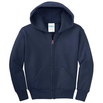 Port & Company - Youth Core Fleece Full-Zip Hooded Sweats...