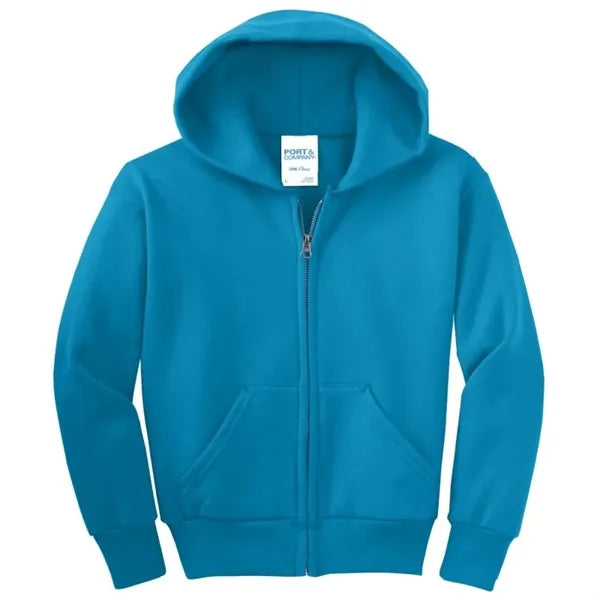 Port & Company - Youth Core Fleece Full-Zip Hooded Sweats...