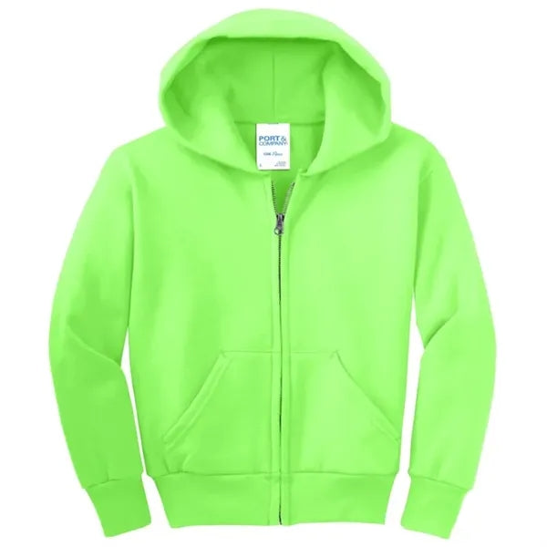 Port & Company - Youth Core Fleece Full-Zip Hooded Sweats...