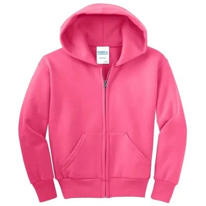 Port & Company - Youth Core Fleece Full-Zip Hooded Sweats...