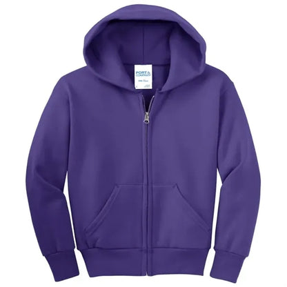 Port & Company - Youth Core Fleece Full-Zip Hooded Sweats...