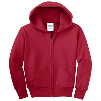 Port & Company - Youth Core Fleece Full-Zip Hooded Sweats...