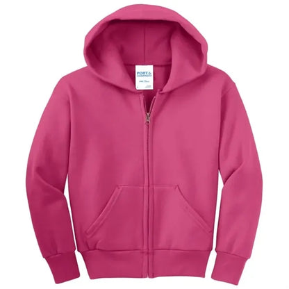 Port & Company - Youth Core Fleece Full-Zip Hooded Sweats...
