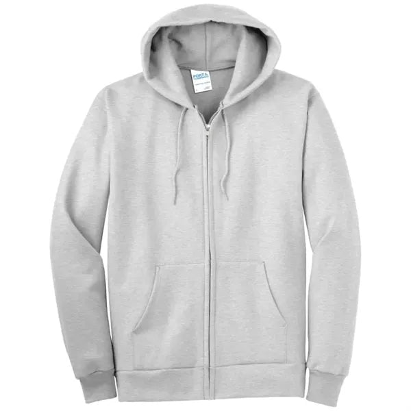 Port & Company Essential Fleece Full-Zip Hooded Sweatshirt.