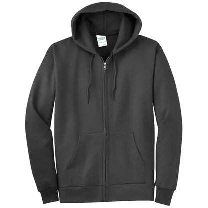Port & Company Essential Fleece Full-Zip Hooded Sweatshirt.