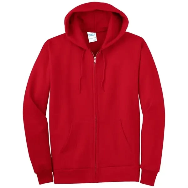 Port & Company Essential Fleece Full-Zip Hooded Sweatshirt.