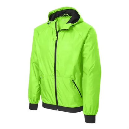 Sport-Tek Embossed Hooded Wind Jacket.