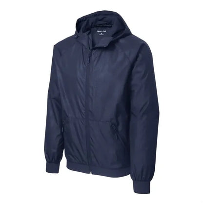 Sport-Tek Embossed Hooded Wind Jacket.